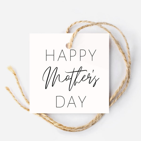 Minimalist Mother’s Day Gift Tag, Square Tag, Mother’s Day Hang Tag, Printable Gift Tags, Happy Mother’s Day Printable