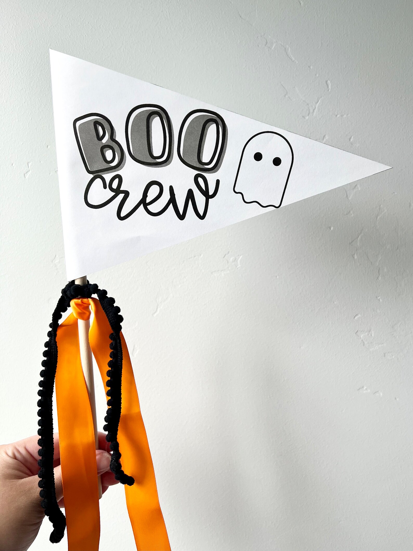 Boo Crew Pennant Flag, Halloween Party Printable, DIY Pennant ...