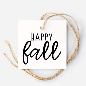 Minimalist Fall Gift Tag, Happy Fall Tag, Printable Gift Tags, Goodie Bag Tag, Fall Printable