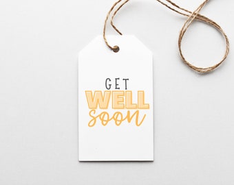 Get Well Soon Gift Tags, Under the Weather Gift, Care Package Printable, Happy Mail, Soup Tag, Printable
