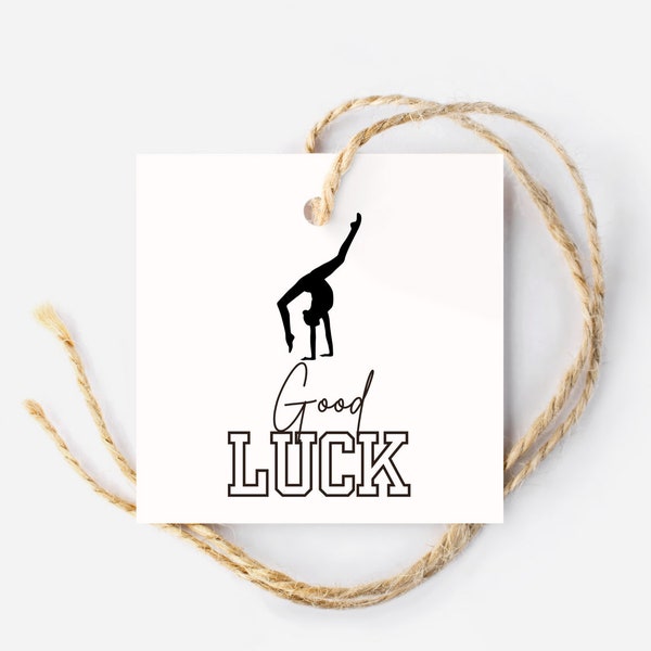 Gymnastics Meet Day Tags, Good Luck, Pre-Meet Treat, Senior Night, Qualifiers, Square Tag, Hang Tag, Printable