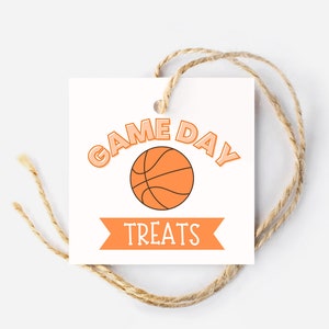 Basketball Game Day Treat Tag, Post-Game Snack, Basketball Tag, Kids Sports, Square Tag, Hang Tag, Printable