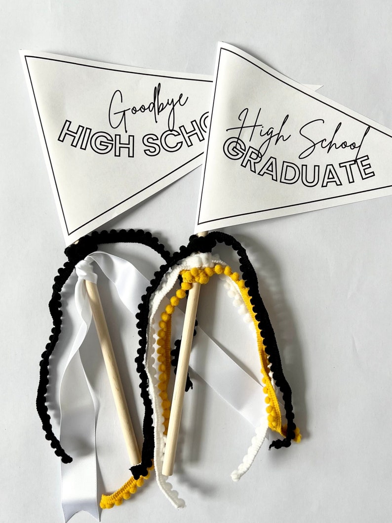 High School Graduate Pennant Flag, Goodbye High School, DIY Pennant ...