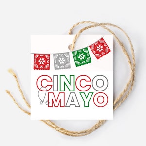 Etiqueta de regalo del Cinco de Mayo, Etiqueta colgante Fiesta, Etiquetas de regalo imprimibles, Feliz Cinco de Mayo imprimible