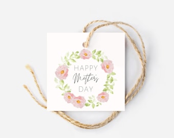 Mother’s Day Gift Tag, Square Tag, Floral Mother’s Day Hang Tag, Printable Gift Tags, Happy Mother’s Day Printable