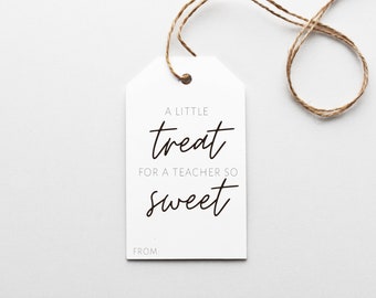 A Little Treat for a Teacher so Sweet Gift Tags, Teacher Appreciation Gift, Teacher Thank You Tags, Gift Tag, Hang Tag, Printable