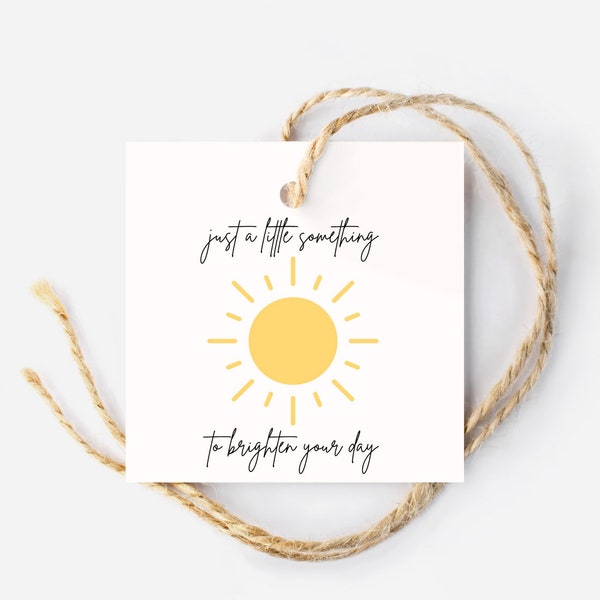 Something to Brighten Your Day Gift Tags, Square Tag, Sunshine Gift, Send Sunshine Gift Tag, Hang Tag, Bakers Tag, Printable