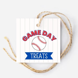 Baseball Game Day Treat Tag, Post-Game Snack, Baseball Tag, Kids Sports, Square Tag, Hang Tag, Printable