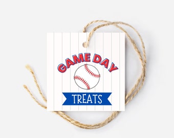 Baseball Game Day Treat Tag, Post-Game Snack, Baseball Tag, Kids Sports, Square Tag, Hang Tag, Printable