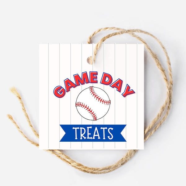 Baseball Game Day Treat Tag, Post-Game Snack, Baseball Tag, Kids Sports, Square Tag, Hang Tag, Printable