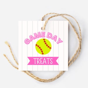 Softball Spieltag Leckerlie-Tag, Snack nach dem Spiel, Softball-Tag, Kinder Sport, quadratischer Anhänger, Hang Tag, bedruckbar
