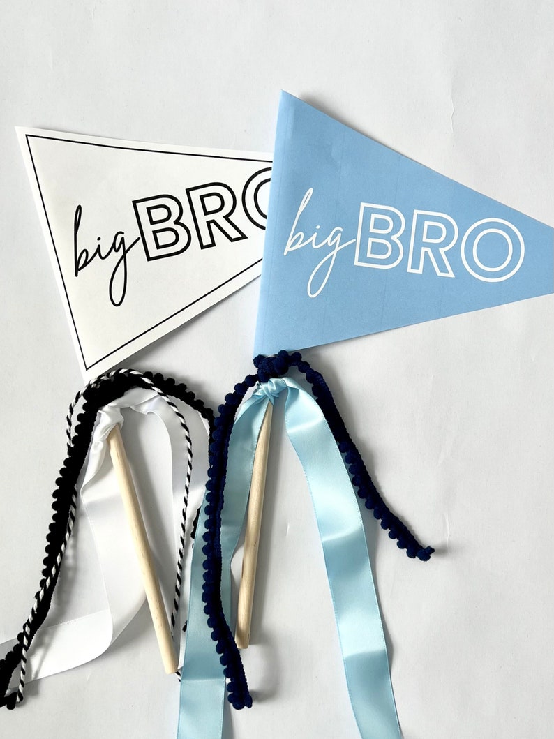 Big Bro Pennant Flag, Pregnancy Announcement, DIY Pennant, Baby Banner ...