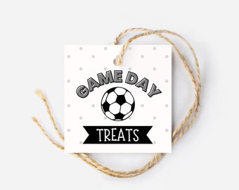 Soccer Game Day Treat Tag, Post-Game Snack, Soccer Tag, Kids Sports, Square Tag, Hang Tag, Printable