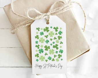 Happy St. Patrick’s Day Printable Tags, Shamrock Tags, Saint Patrick’s Day Tags, St. Patrick’s Gift Tag, St. Patrick’s Hang Tag, Bakers Tag