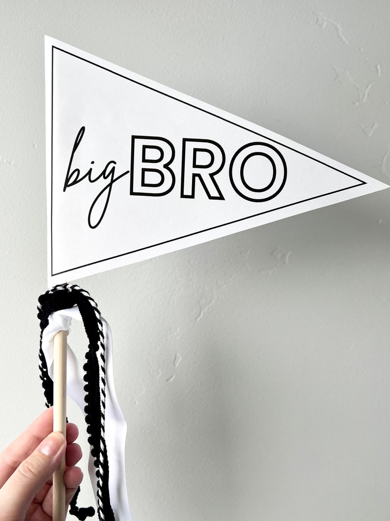 Big Bro Pennant Flag, Pregnancy Announcement, DIY Pennant, Baby Banner ...