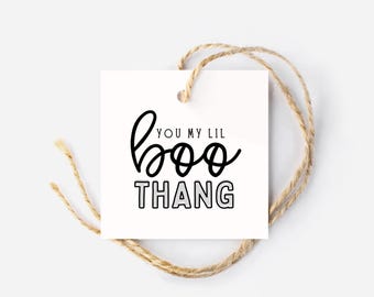 You My Lil Boo Thang Gift Tag, Halloween Printable, Printable Gift Tag, Goodie Bag Tag, Spooky Treat, Cookie Tag, Halloween Party Favor