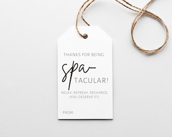 Spa-tacular Teacher Gift Tags, Teacher Appreciation Gift, Spa Gift, End of the School Year Gift, Thank You Tags, DIY Gift