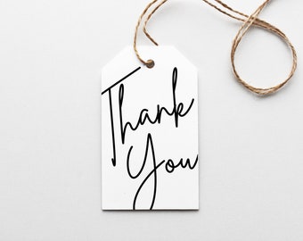 Thank You Gift Tags, Script Thank You Tags, Hang Tag, Bakers Tag, Printable