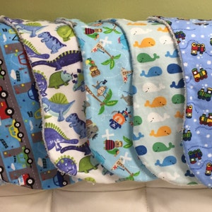 Cotton Baby Burp Cloth ~ Soft Flannel with Absorbent Terry Backing