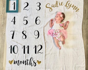 milestone blanket baby personalized items