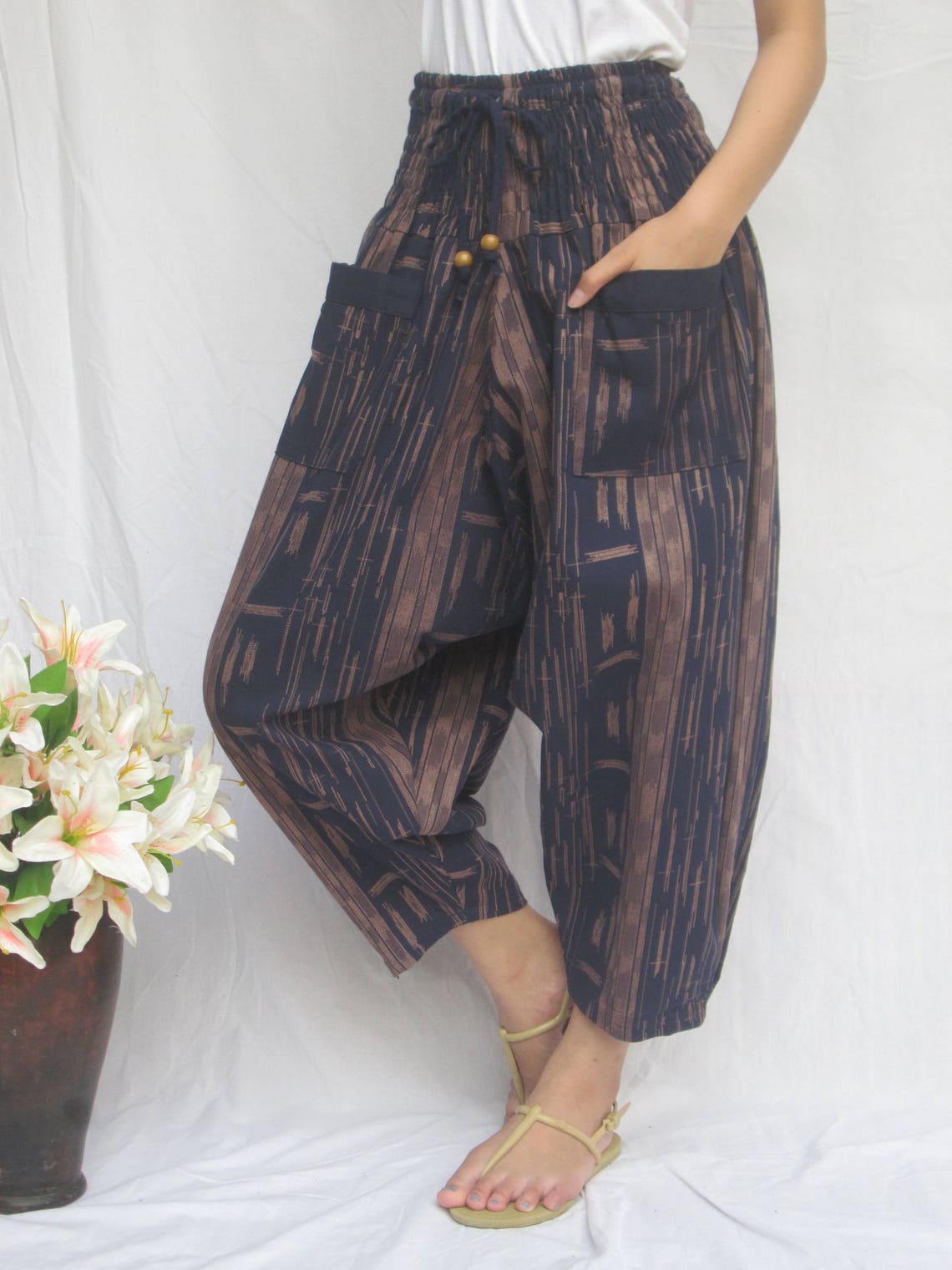 blue harem pants