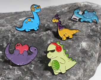 Dinosaurier  Brosche Pin , verschiedene Designs, Anstecker, Metall, emailliert, Dino