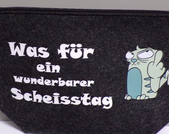 Filztasche Was für ein wunderbarer Scheisstag Kulturbeutel Schwimmbad Tasche Kosmetik