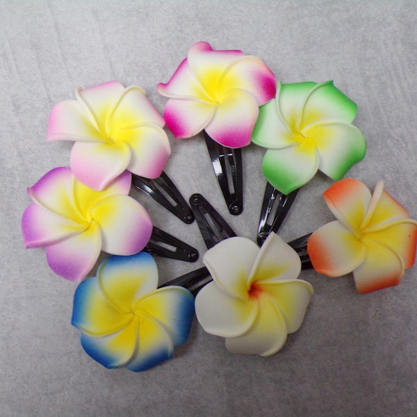 plumeria frangipani  hibiskus  Haarklammern Blütenschmuck Blumen verschiedene Farben  Blumenschmuck