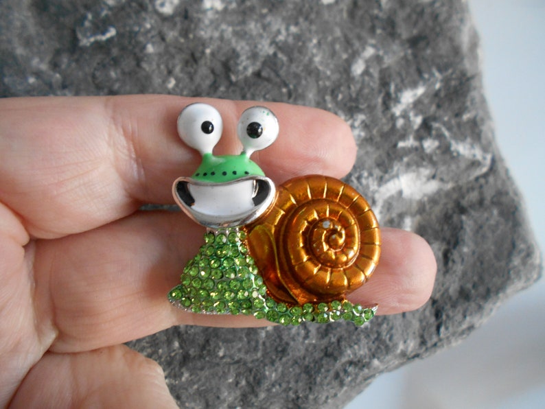 Schnecke , kawaii, Brosche, Pin Anstecker, Metall Bild 3