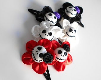 Skull  Haarspangen, schwarz, weiß, rot, Rose, verschiedene Farben, gothic , Blüte
