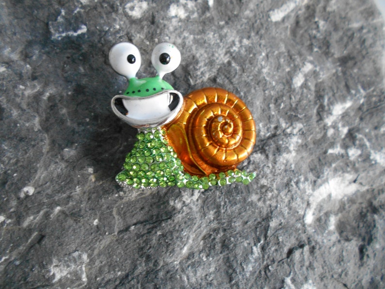 Schnecke , kawaii, Brosche, Pin Anstecker, Metall Bild 2