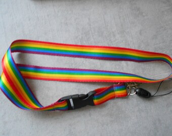 Regenbogen Schlüsselband  Schlüsselanhänger Karabiner Liebe