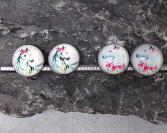 Pferde Ohrclips Cabochon  18 mm verschiedene Motive