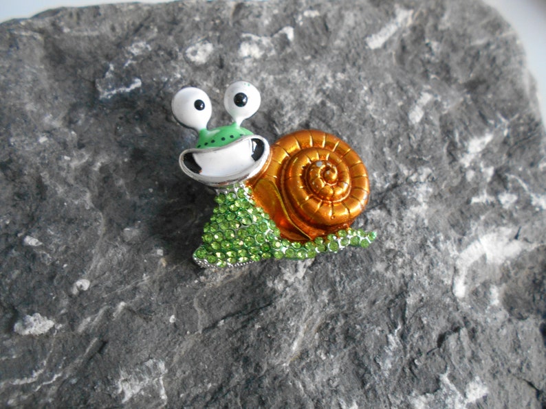 Schnecke , kawaii, Brosche, Pin Anstecker, Metall Bild 1