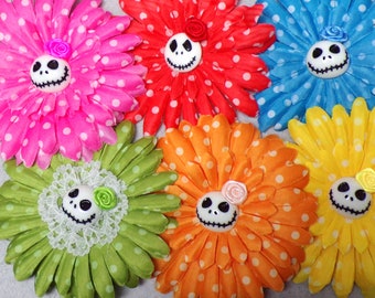 Skull Blume Haarspange polka dots Haarklammer jack Blumenschmuck