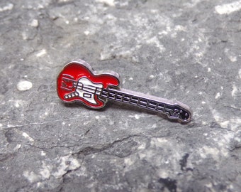 E - Gitarre  Brosche Pin Anstecker Metall emailliert Metal Punk Rock