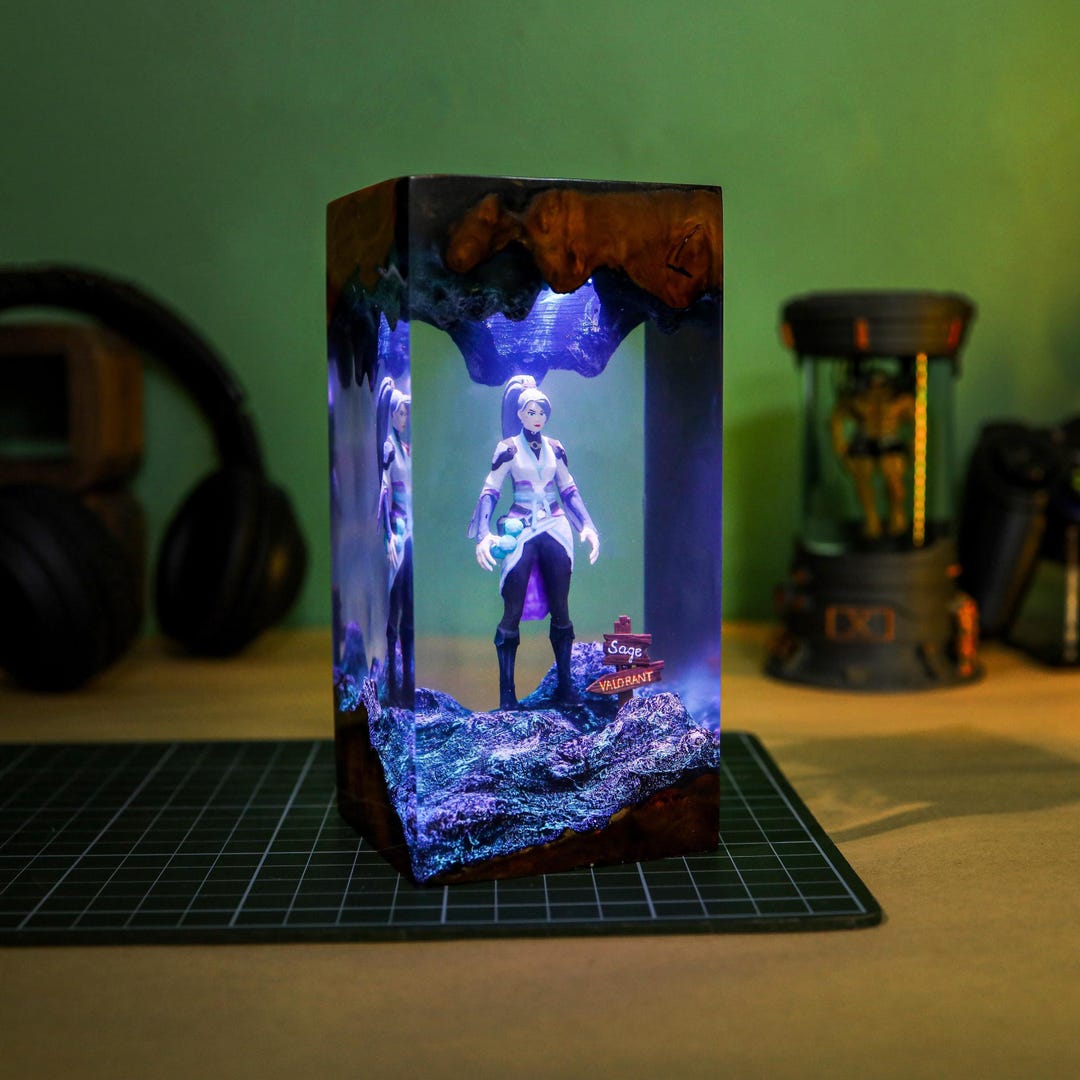 Stuff For Ranting Custom Sa.ge Valo.rant Resin Epoxy Lamp, Custom Valor.ant Night Light ...