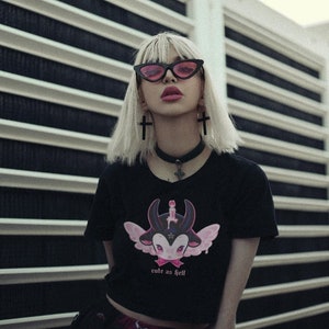 Creepy Cute Baby Baphomet Top | Cute As Hell Short-Sleeve Unisex T-Shirt | Wearable Gothic Kawaii Art