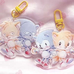 Blue Hedgehog/Sanic 90s Video Game Meme Gaming 2.5&quot; Acrylic Charm Keychain