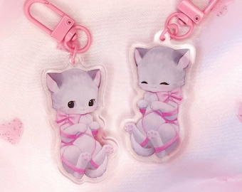 Kinky Kitty Keychain | Pet Play Acrylic Charm Accessory | LAST CHANCE
