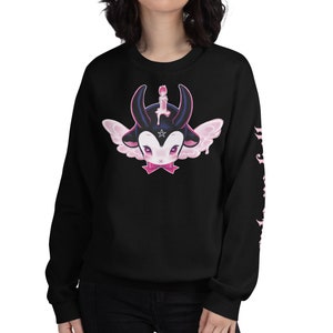 Baby Baphomet Cute as Hell Unisex Black Sweatshirt