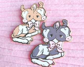 Two-Headed Calf Pin | Creepy Cute Oddity Art on Hard Enamel Accessory