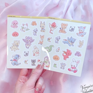 y2k Virtual Neo Web Pets Gloss Sticker Sheet