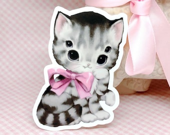 Creepy Cute Sticker Spider Kitten | Kitsch Cat Retro Inspired Art on Waterproof Vinyl