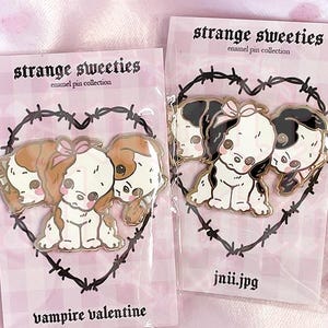 Creepy Cute Puppy Cerberus Pin | Retro Kitsch Mythology Pet Dog as Hard Enamel Accessory