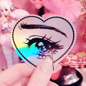 Holographischer weinender Shoujo Anime Eye 3 &quot;Wasserfester Vinyl Aufkleber