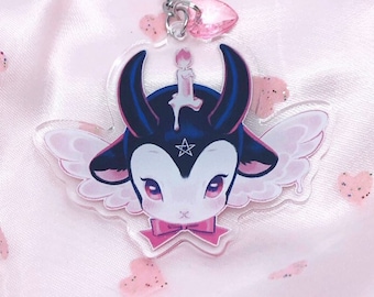 Baby Baphomet Keychain | Goth Accessory Acrylic Charm