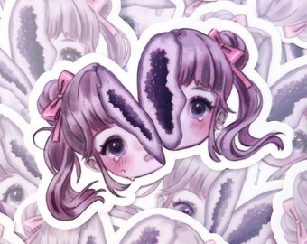 Body Horror Sticker Geode Girl | Creepy Cute Art on Waterproof Vinyl | LAST CHANCE