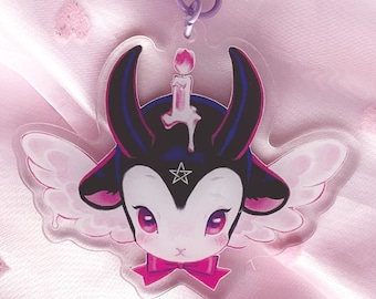 Baby Baphomet Keychain | Goth Accessory Acrylic Charm