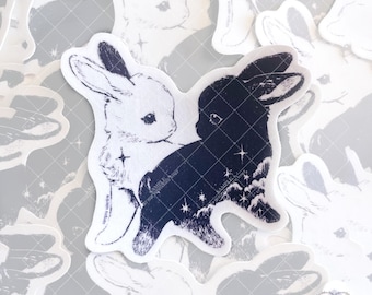 You In Me Bunnies | Yin Yang Rabbit Art on Waterproof Vinyl